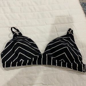 Black & White Strapped Bikini Top
